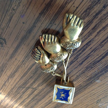 Military? Lodge? 3 fist pin pinback can't seem to find out what organization it is with