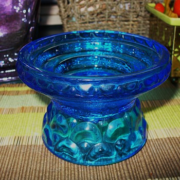 Blue Glass Candleholder - Glassware