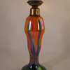 Gorgeous Ruckl Orange Shimmy decor Perfume Bottle with Glass Dauber Art Deco 1920's 30's
