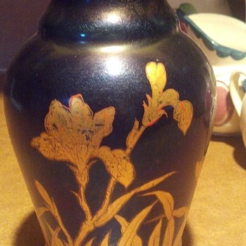 Cobalt Blue Golden Iris Vase