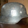 Antique Military SS Helmet.  Handwritten KIA Great Condition
