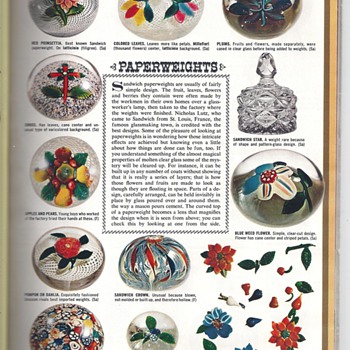 PAPERWEIGHTS AD FROM WOMAN'S DAY MAGAZINE.GLASS  BY NICOLAS LUTZ  - Paper