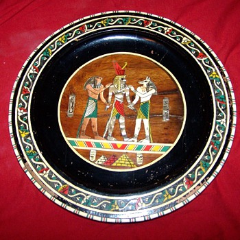 Wooden plate egyptian style - China and Dinnerware