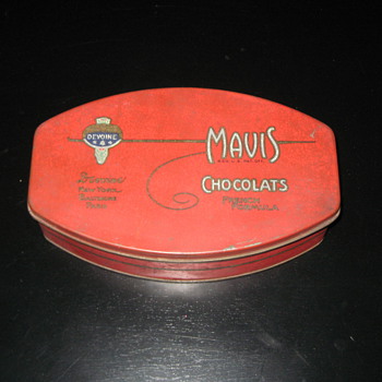 Mavis chocolate tin - Advertising