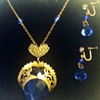 Blue and Gold Necklace and Earring Set