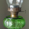 Green Glass Oil Lamp ~ Unidentified