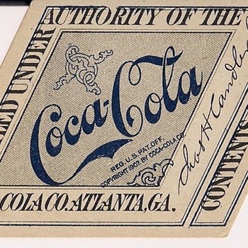 1917-1919 Coca-Cola Bottle Label - Chas H. Candler PT