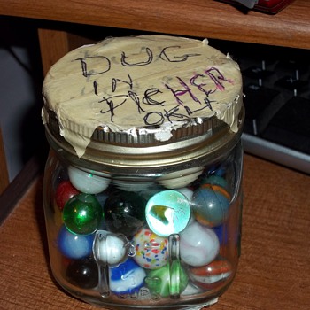 JAR OF MARBLES - Art Glass