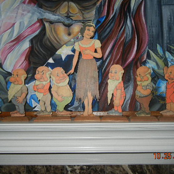 HELP ID MAKER EARLY SNOW WHITE WOOD LITHO STAND UP TOY DOLL CHARACTERS