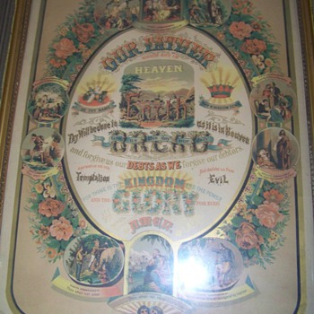 Ten Commandments pic. with the lords prayer cw.1883 - Posters and Prints