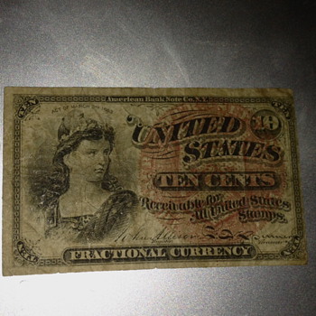 10 cents 1863 Fractional currency - US Paper Money