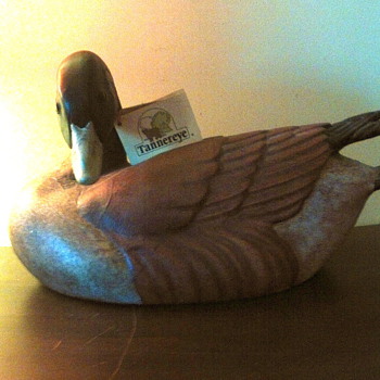 Tannereye Ducks Unlimited 1989 leather over wood Canadian Goose Decoy