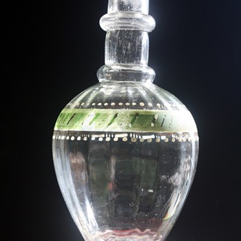 Victorian hand tooled, blown dresser bottle - Bottles