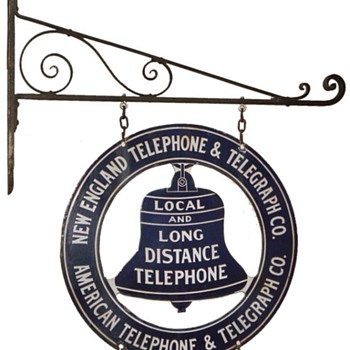 New England Telephone & Telegraph Co. Business Office Bracket Sign - Signs