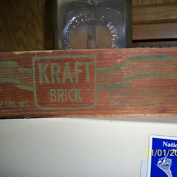 Green lettered wooden cheese box