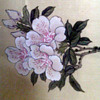 Asian painted Bird & flower painting with upside down T marking