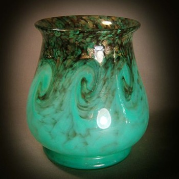 Monart Turquoise Vase - Art Glass