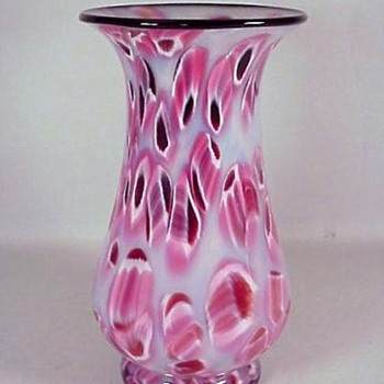 Kralik Pink Millefiori Vase - Art Glass
