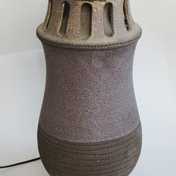 Italian Pottery Lamp, Bitossi?~Huge, and weighs a ton!~Mid Century - Lamps