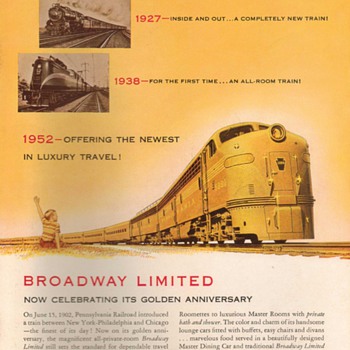 1952 - Pennsylvannia Railroad Advertisement - Advertising