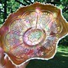 Ultra Rare Fenton Opal Peacock and Grape with Vaseline Collar