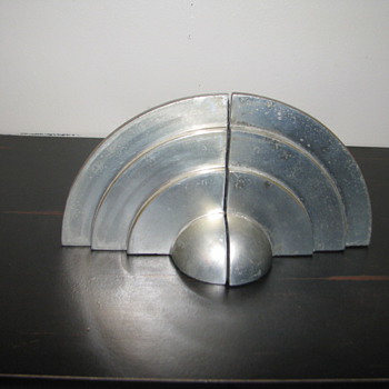 Mystery "Saturn" Bronze Deco/Machine-Age Bookends