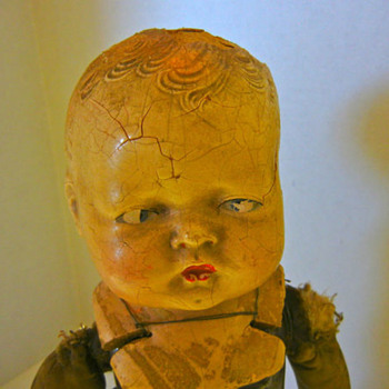 ANTIQUE GERMAN LW & CO MECHANICAL CHARACTER BOY DOLL ORIE-ANN PAT-PEND - Dolls