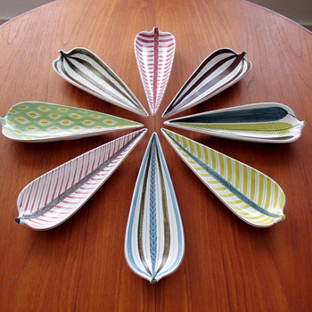 My Stig Lindberg Fajans Leaf Dish Collection - Gustavsberg