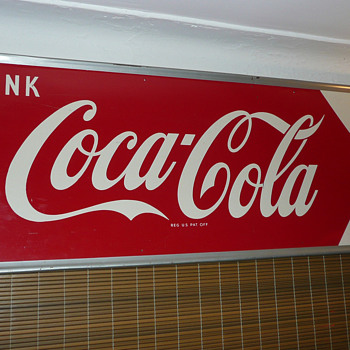 Coca Cola Horizontal Sign 1950's - Coca-Cola