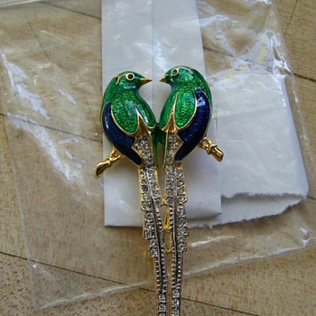 Enamel & Pave Birds Brooch ??? Help