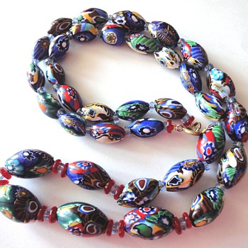 Vintage Millefiori bead necklace