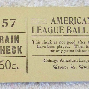 Chicago League Ball Club Rain Checks