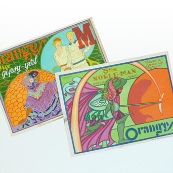 Orange crate labels, Vicente Ros (Spain, 1930s)