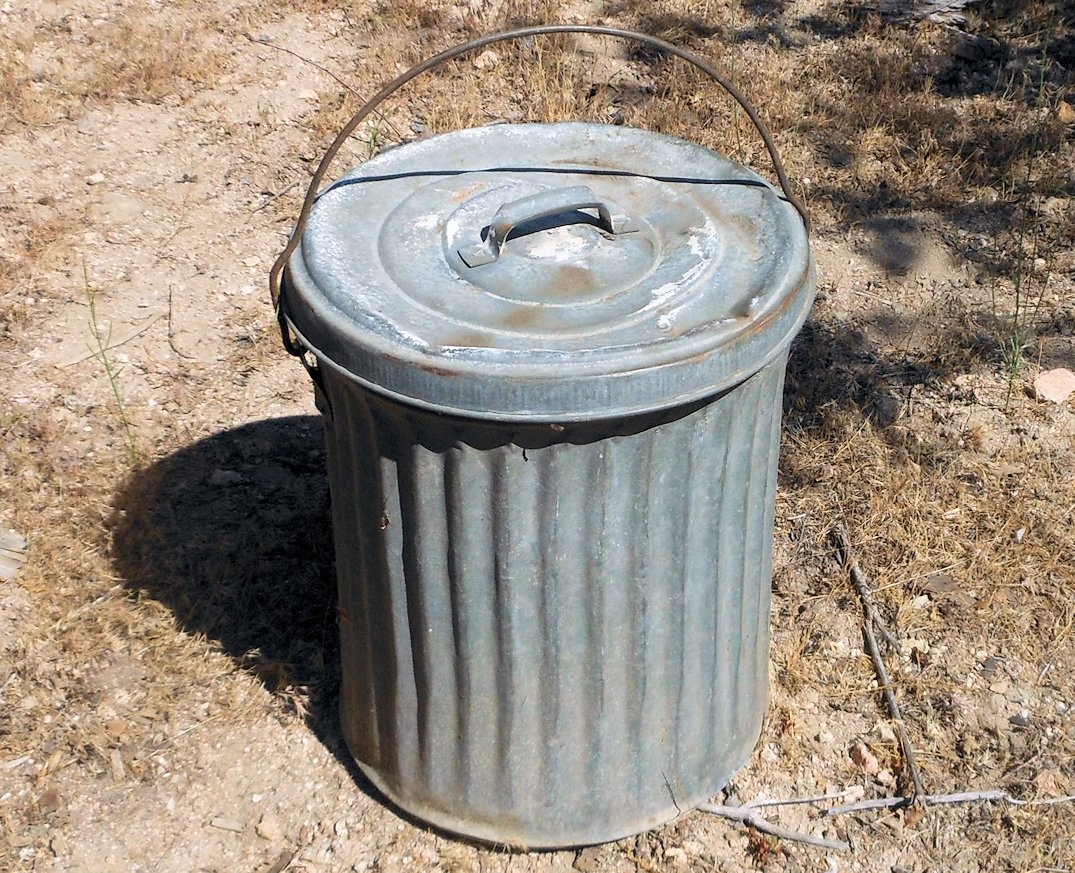 Vintage Small Galvanized Trash Can 18" Tall Collectors Weekly