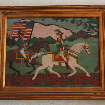 Folk Art Depicting Early American Scene