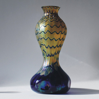 Kralik Blue Wave Vase - Art Glass