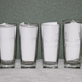4 JACK DANIELS HI-BALL FENTON ART GLASS GLASSES - Glassware