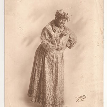 Photo of Silent film/Vaudeville actor as woman in blackface from Hartsook Photo SF-LA