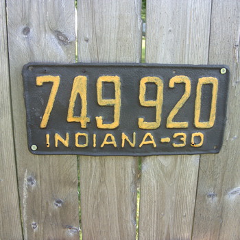 1930 steel indiana plates - Signs