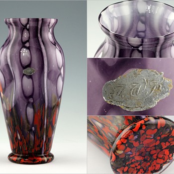 Franz Welz Bubbles and Spots 12 1/2" tall Vase - Art Glass