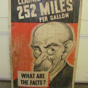 Claims 252 Miles to the Gallon Double Sided Cardboard Sign - Signs