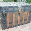Trunk, Canvas covered ornate flat top
