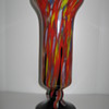 Czechoslovakia Glass vase with End of Day Spatter and applied amethyst drip Kralik 1930's