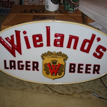 1950's light up Wieland's Sign - Breweriana