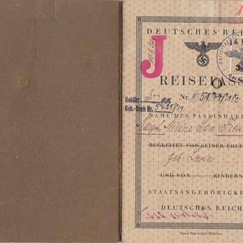 German Nazi passport with infamous stamp "J" for Jew - Paper