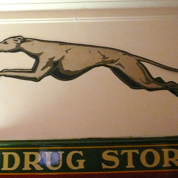Greyhound Bus Double Sided Greyhound Sign  - Signs