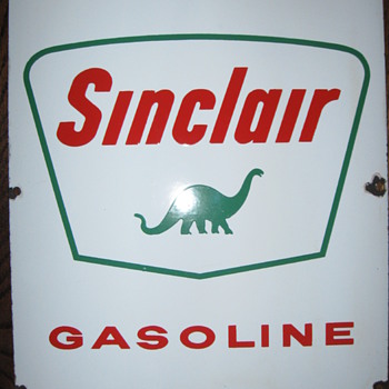 SINCLAIR GAS PUMP SIGN, PORCELAIN - Petroliana