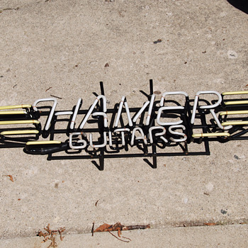 Neon Hamer guitars sign from 1989 