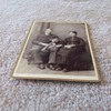Cabinet card of Vermont couple with HUGE dog c. 1880