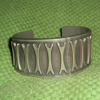 1950's? pewter cuff Brodene Mylius, Norway - Fine Jewelry